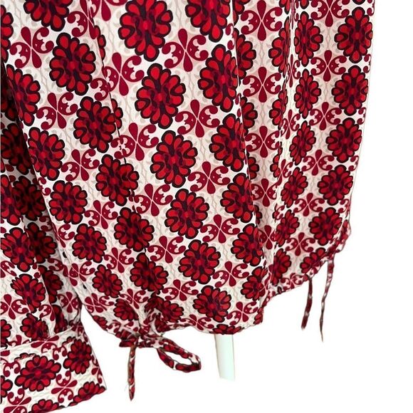 LOFT floral long sleeved blouse with bottom ties, size S - Picture 3 of 8
